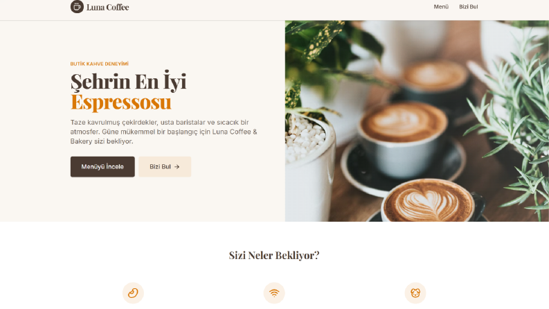 Luna Coffee - Modern Cafe Landing Page