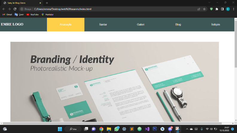 web site örnek portfolyo