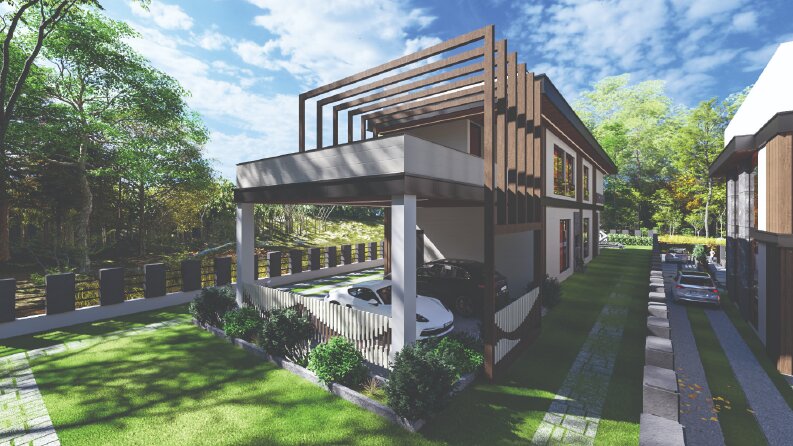 İncek’te yer alan villa için dış mekan render çalışması