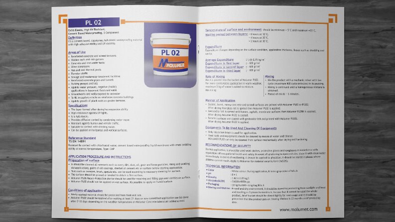 Molümer A.Ş Katalog iç sayfa tasarımı