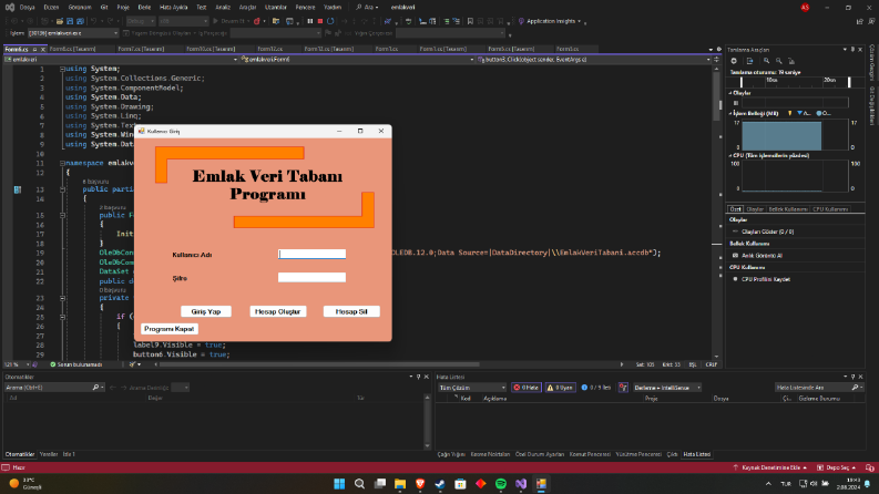 c# winforms emlak veritabanı 