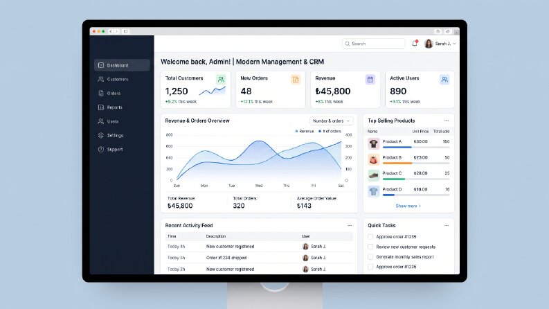 Modern Yönetim Paneli ve CRM Sistemi