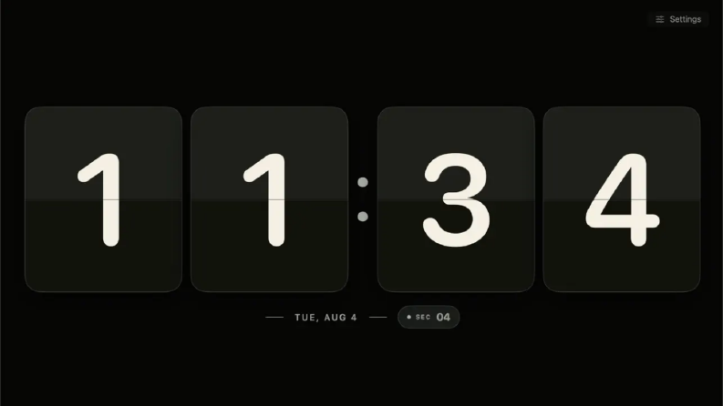 Flip Clock Pure — macOS Masaüstü Flip Saat