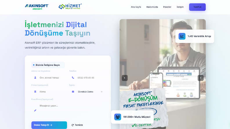 Akınsoft Kurumsal Ana Bayi Sitesi