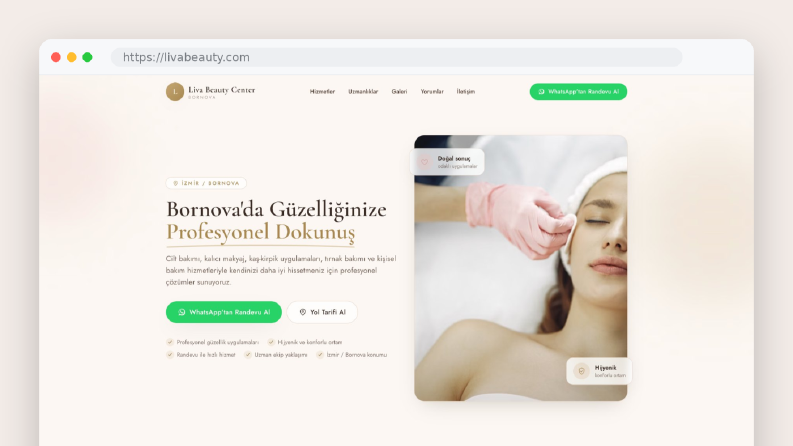 Liva Beauty Center — Güzellik Merkezi Tanıtım Sitesi
