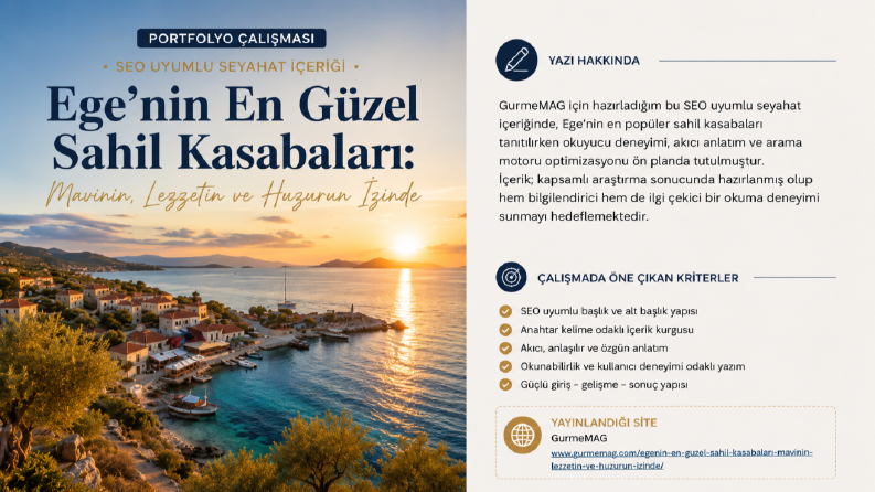 Ege'nin En Güzel Sahil Kasabaları | SEO Uyumlu Seyahat İçeri