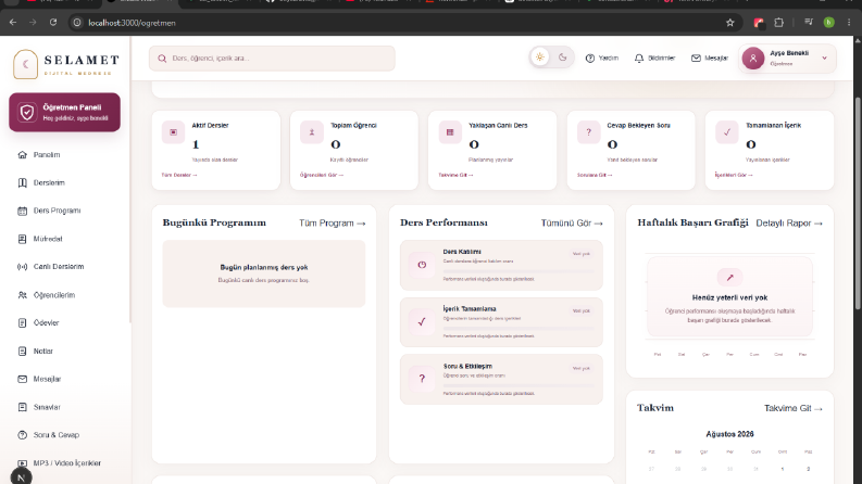  Modern Online Eğitim Platformu – Web Uygulaması