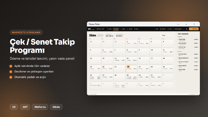 Çek/Senet ve Finans Takip Masaüstü Programı