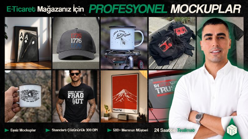 E Ticarete Uygun Ürün Mockupları