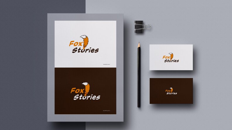 Fox Stories için konsept kurumsal kimlik kılavuzu tasarımı