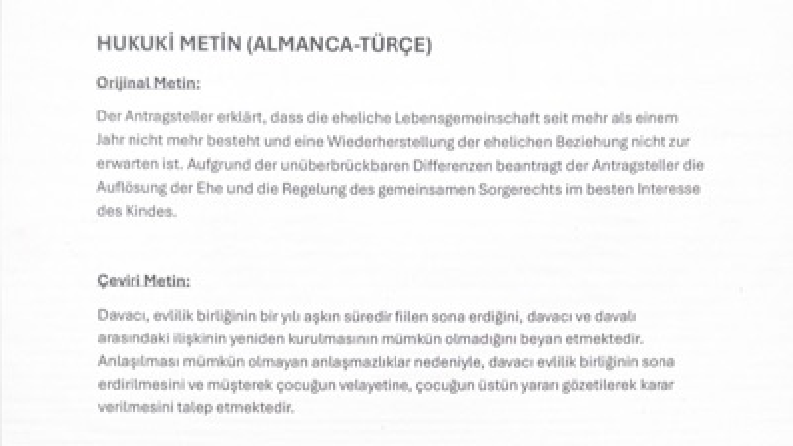 Hukuki Metin Çevirisi