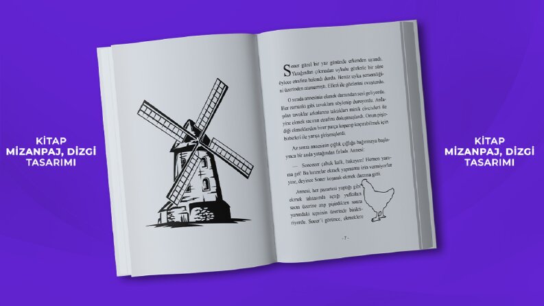 Soner'in Uçan Yel Değirmeni Kitap Mizanpaj, Dizgi Tasarımı