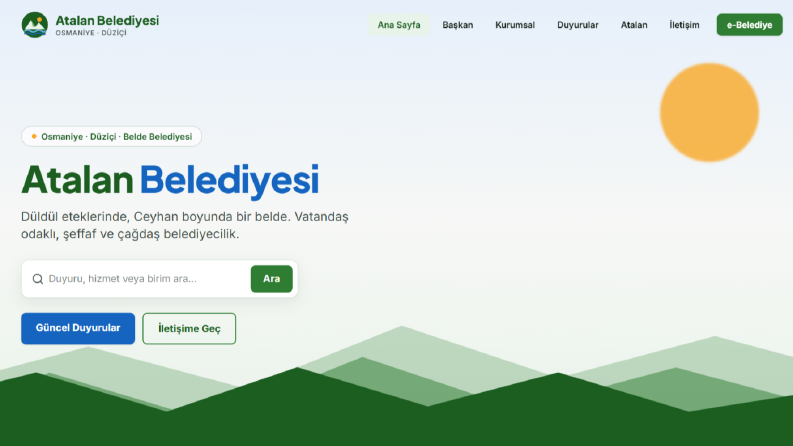 Atalan Belediyesi Web Site Çalışması