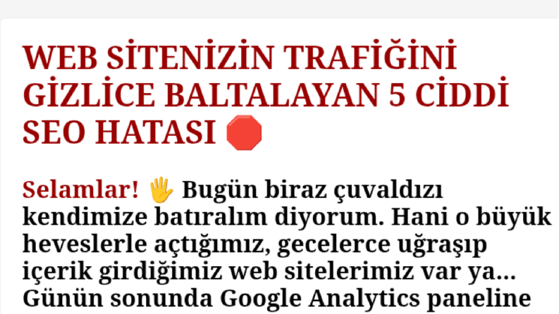 SEO Uyumlu Blog İçeriği ve Editörlük