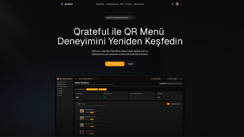 Qrateful.com Fullstack Restoran QR Menü Sistemi