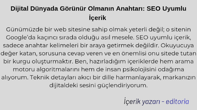 Dijital Dünyada Görünür Olmanın Anahtarı: SEO Uyumlu İçerik