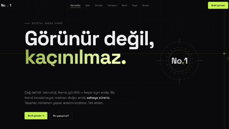 No.1 Ajans — no1a.com Web Sitesi