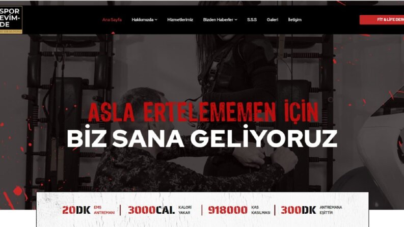 Spor Salonunuz İçin Modern Tasarımlı Site Tasarımı
