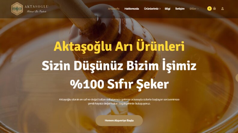Aktaşoğlu Bal E-ticaret sitesi