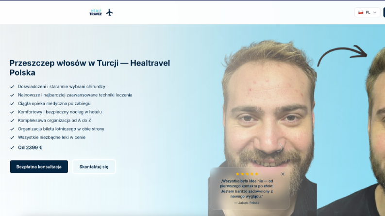 HealTravel - website
