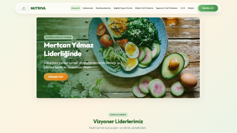 Diyet Kliniği için Profesyonel Kurumsal Web Sitesi