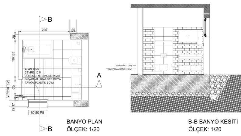 1/20 BANYO 1/5 DÖŞEME DETAY