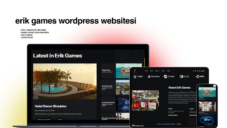 Oyun şirketi web uygulaması