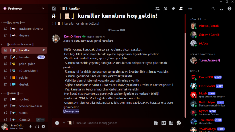 Discord - Örnek Topluluk Sunucusu