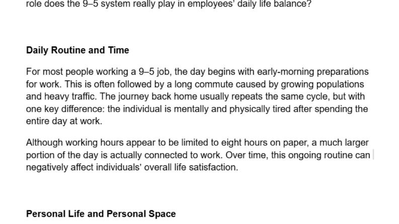 How Does the 9–5 Work Model Affect Personal Life?