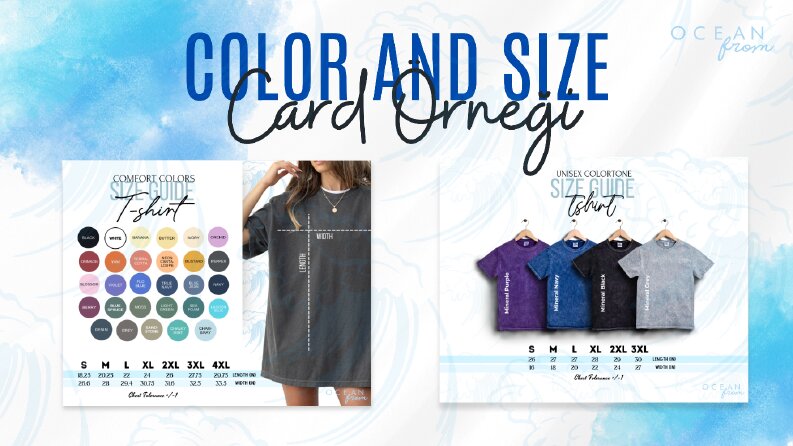ETSY - Color and Size Card