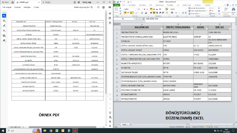 PDF Dosyalarınızı Hatasız ve Düzenli Excel'e Çeviririm