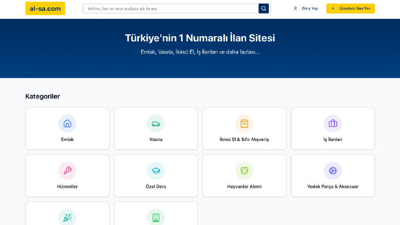 Kapsamlı İlan ve Pazaryeri Web Sitesi