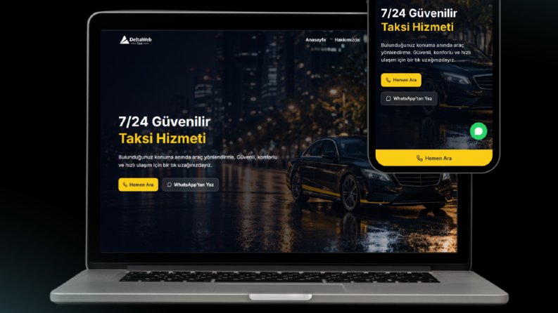 Taksi durakları için hızlı ve modern web sitesi.