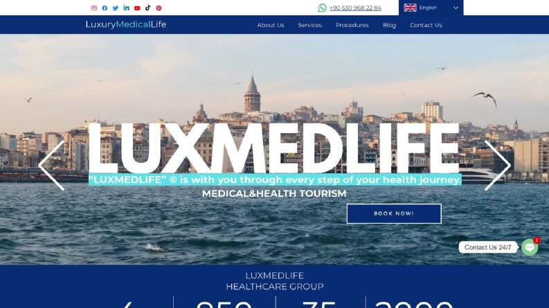 Luxmedlife kurumsal websitesi tasarımı.