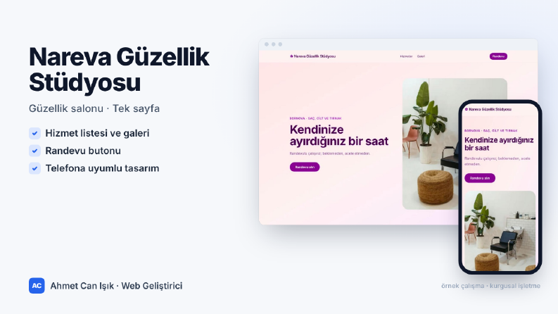 Güzellik salonu web sitesi (örnek çalışma)