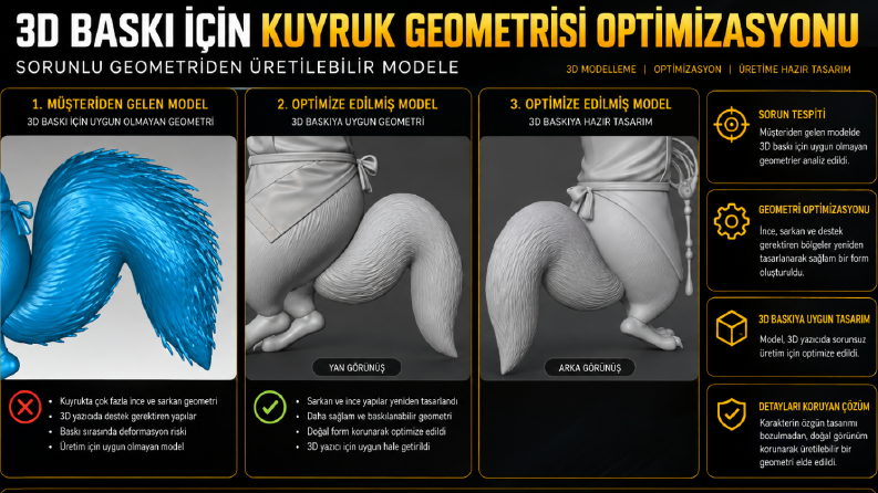 3D Baskı İçin Kuyruk Geometrisi Optimizasyonu