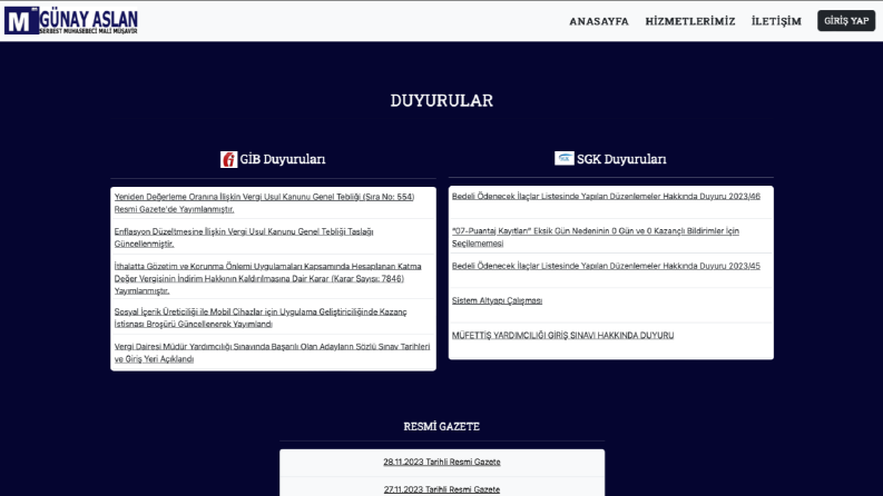 Mali Müşavir Uygulaması