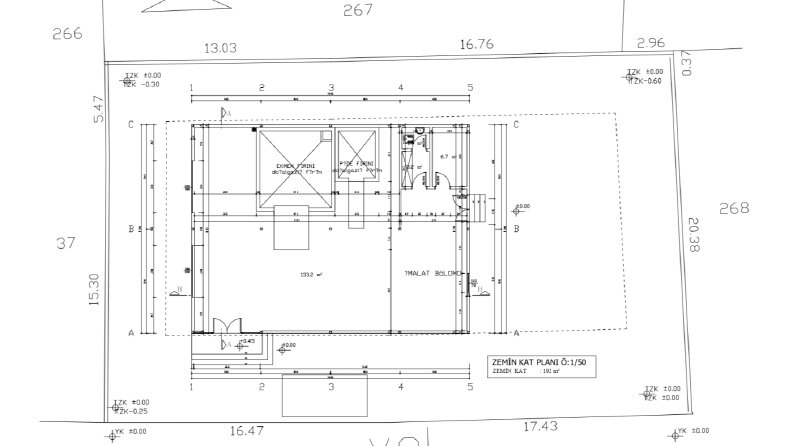 Eskiz üzerinden plan çizimi