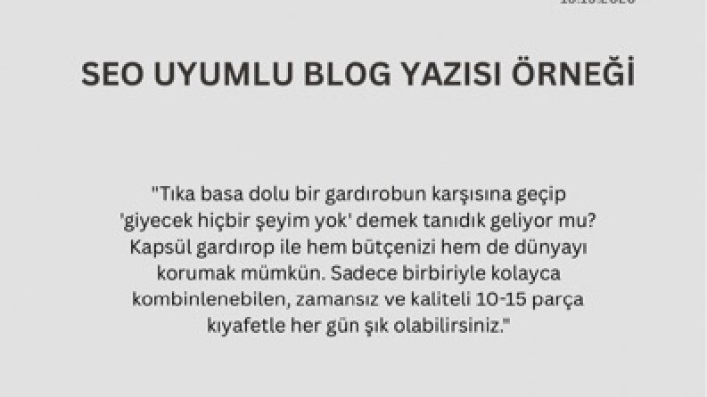 SEO Uyumlu Blog İçeriği Örneği