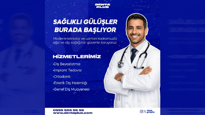 Denta Plus - Diş Kliniği Sosyal Medya Tasarımı 
