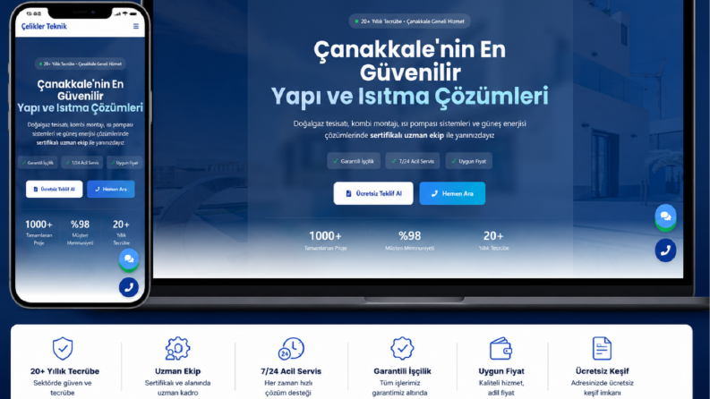 Çelikler Teknik Kurumsal Web Sitesi