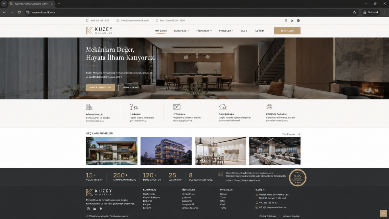 Kuzey Mimarlık – Premium WordPress Web Sitesi