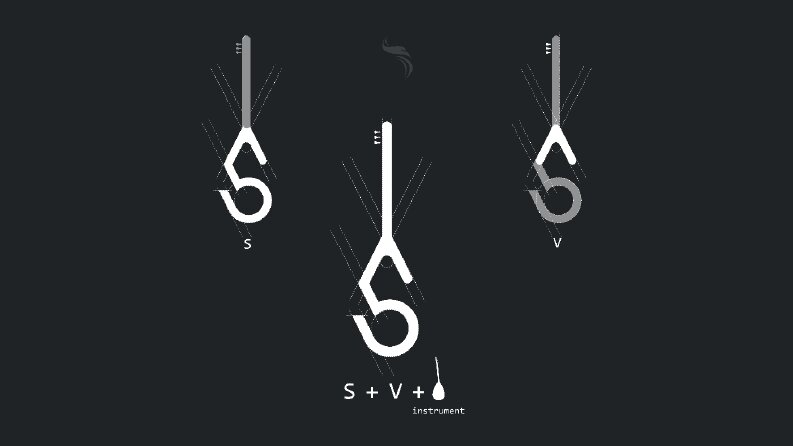 SV müzik - monogram logo çalışması