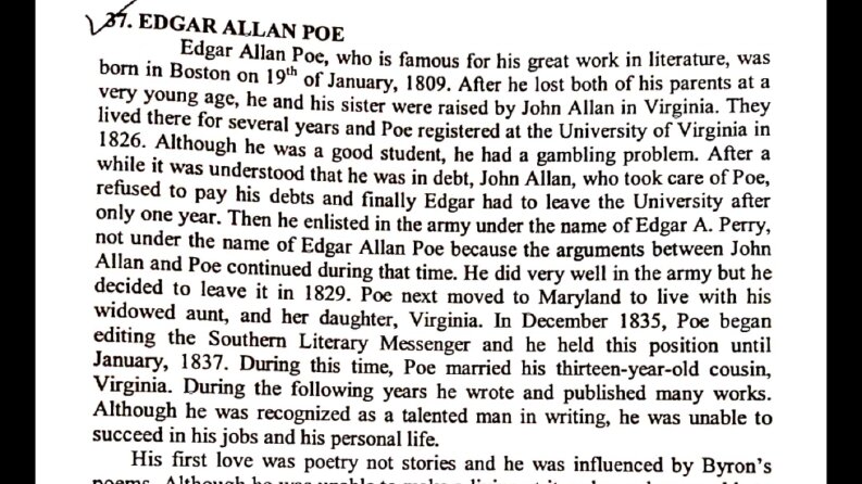 EDGAR ALLAN POE biyografisi
