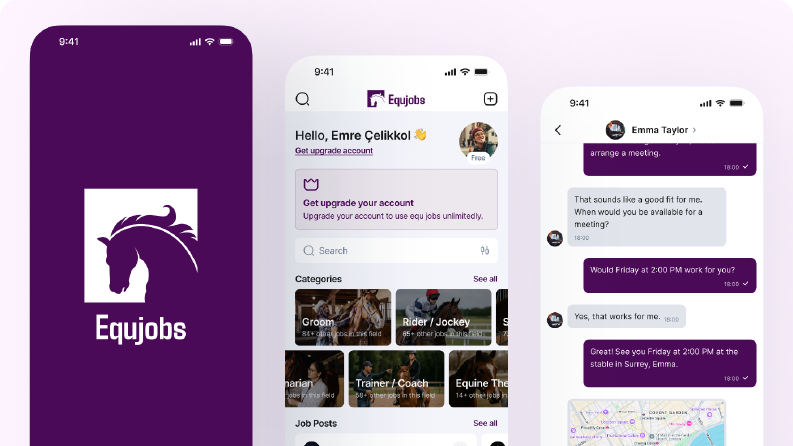 EquJobs - At Endüstrisi İş Platformu MobilApp UI/UX Tasarımı