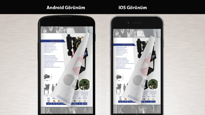 Android ve IOS telefon görünümü
