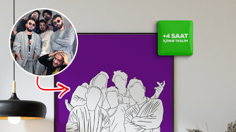 5 Adet Line Art Çizim