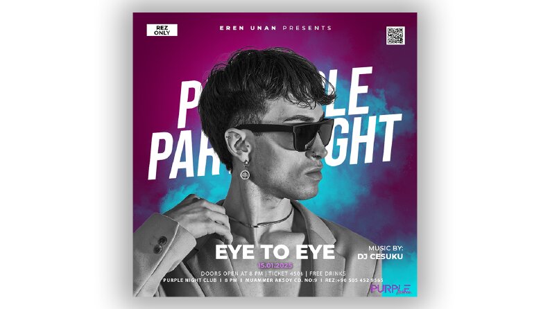 Purple Night Club - Flyer Tasarımı