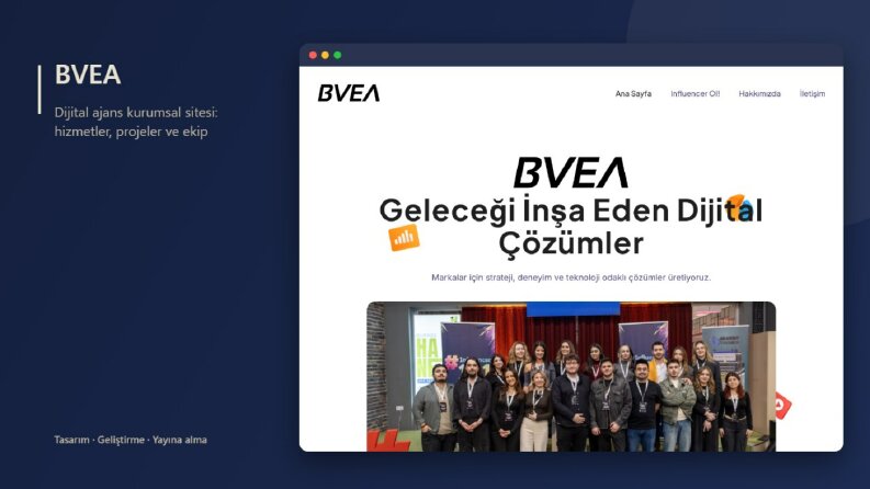 BVEA: dijital ajans kurumsal web sitesi