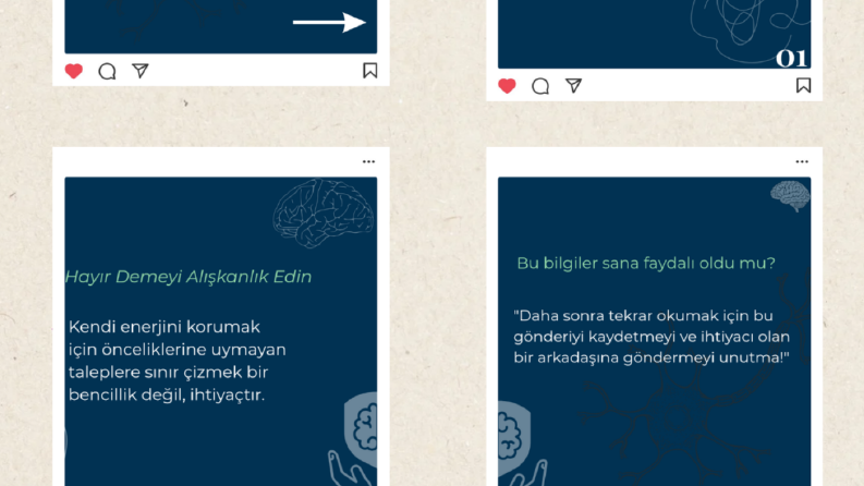 “Psikoloji Temalı Modern Instagram Carousel Tasarımı”